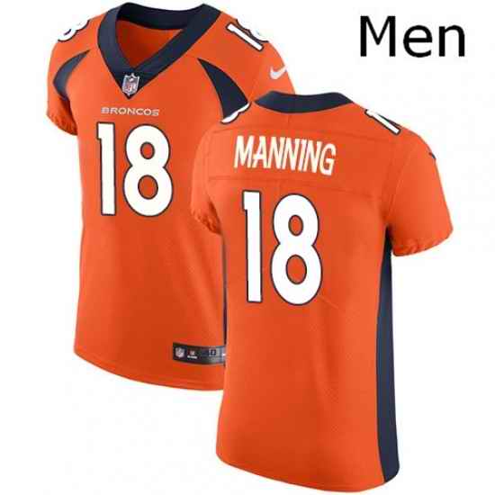 Men Nike Denver Broncos 18 Peyton Manning Orange Team Color Vapor Untouchable Elite Player NFL Jersey